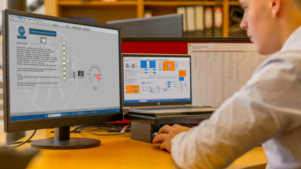 Engineer working with SharpBot